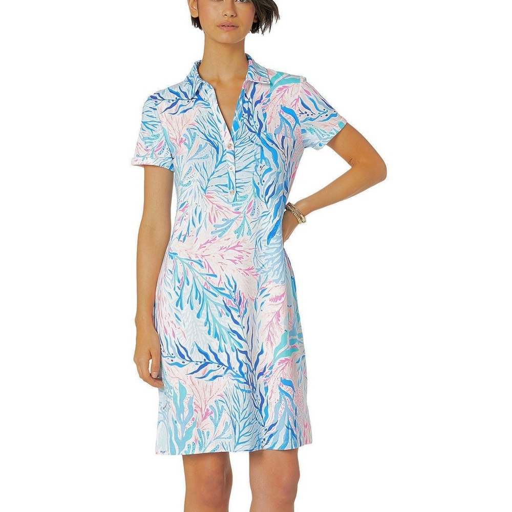 Lilly Pulitzer Sadie Palm Print Polo Dress